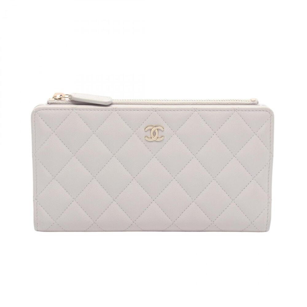 Chanel Matelassé Bi-fold Long Wallet, Caviar Leather (Grained Calfskin), Wome...
